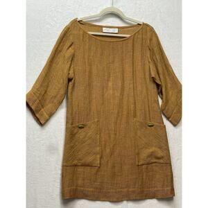 Platinum by Dorothy‎ Schoelen Short Mini Hippie 60’s Dress Orange Green Sz M